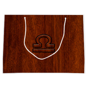 Libra-skylt på mahogany Stil Decor
