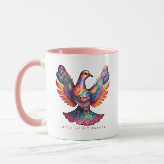 Libra Spirit Animal Dove Alebrije Female Mugg (Vänster)