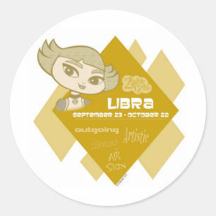 Libra Stickers Runt Klistermärke