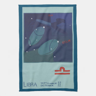 Libra Stjärnbild Vintage Zodiak Astrologi Kökshandduk