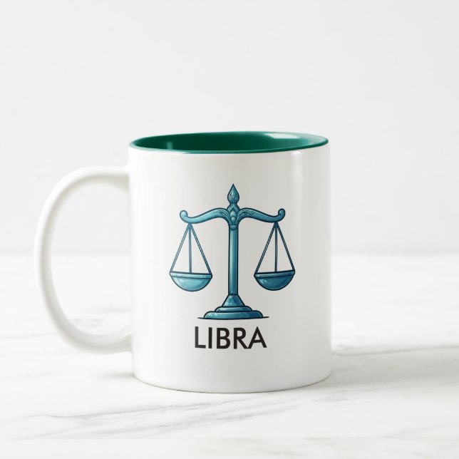 Libra Stjärntecken Astrologi Födelsedags Kaffe Mug Två-Tonad Mugg (Vänster)