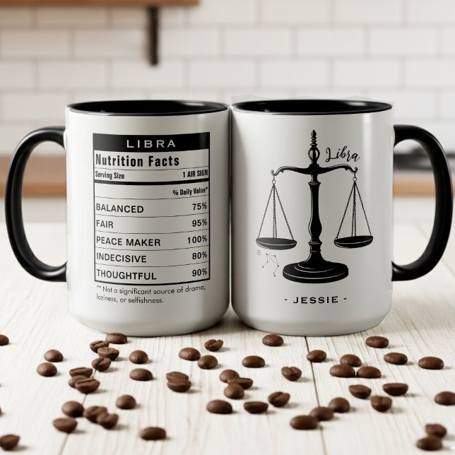 Libra Stjärntecken Astrologi Näringsfakta Mugg (Libra Zodiac Sign Astrology Nutrition Facts Mug
)