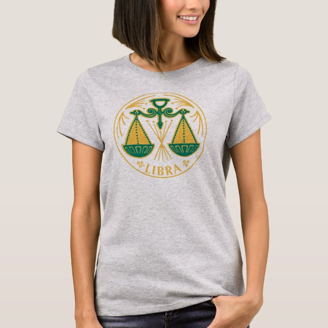 Libra Stjärntecken Astrologi Present T Shirt (Framsida)