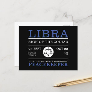 Libra Stjärntecken, Astrologisk Vykort