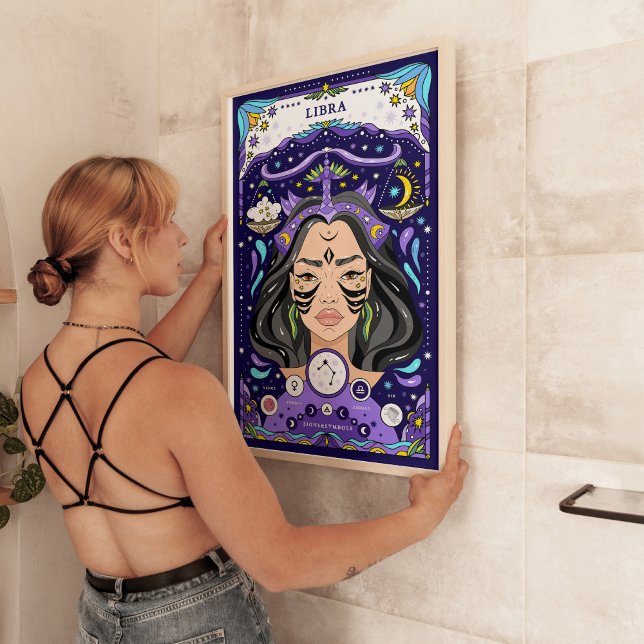 Libra Stjärntecken Blå Poster - Harmonisk och Luft (Skapare uppladdad)