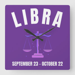 Libra stjärntecken fyrkantig klocka