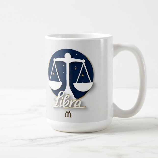 Libra Stjärntecken Ikon med Balanserad Våg Kaffemugg (Höger)