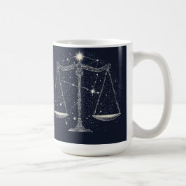 Libra Stjärntecken Ikon med Balanserade Vågar Kaffemugg