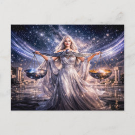 Libra Stjärntecken med Celestial Jungfru som Hålle Vykort