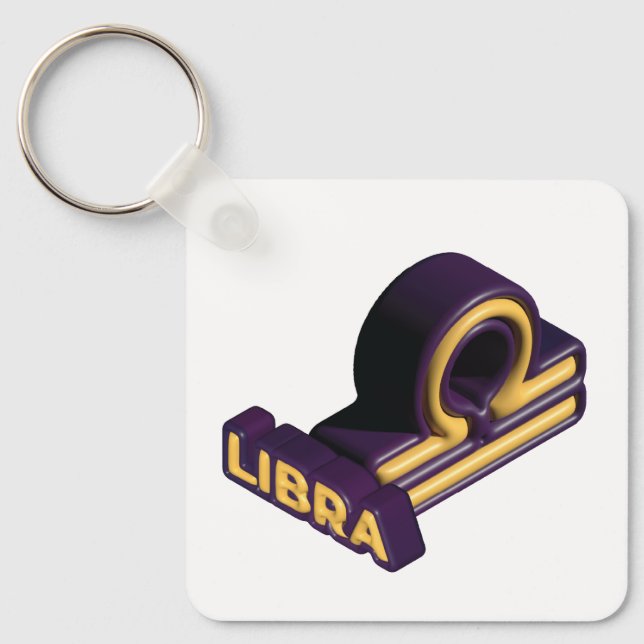 Libra Stjärntecken och Text Design Nyckelring (Framsida)