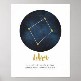 Libra-stjärntecken Poster