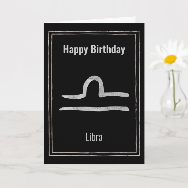 Libra stjärntecken zodiac astrology Grattis på föd Kort (Liten växt)
