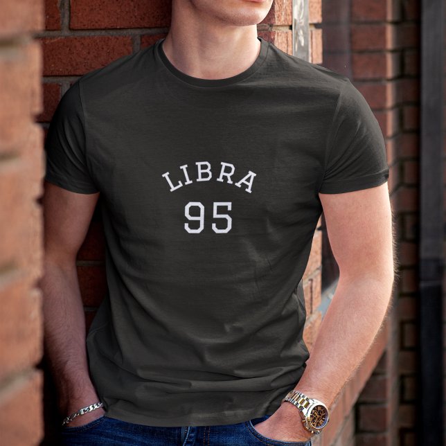 Libra | Svart födelsedag T-Shirt (Skapare uppladdad)