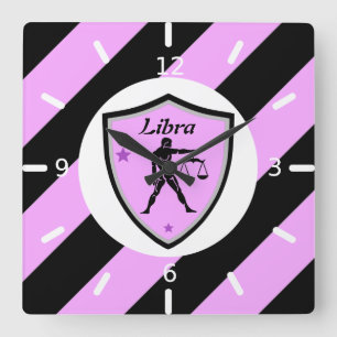 Libra-symbol fyrkantig klocka