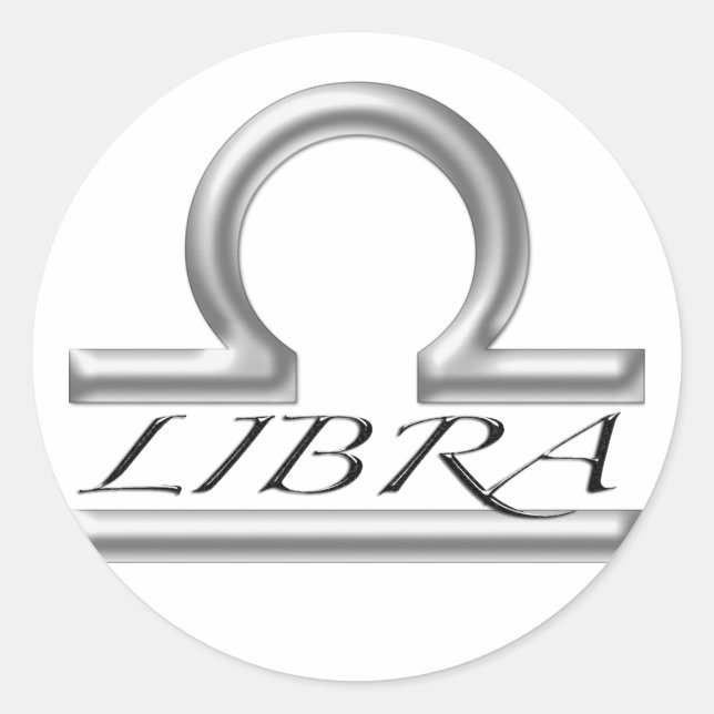 Libra Symbol Runt Klistermärke (Framsida)