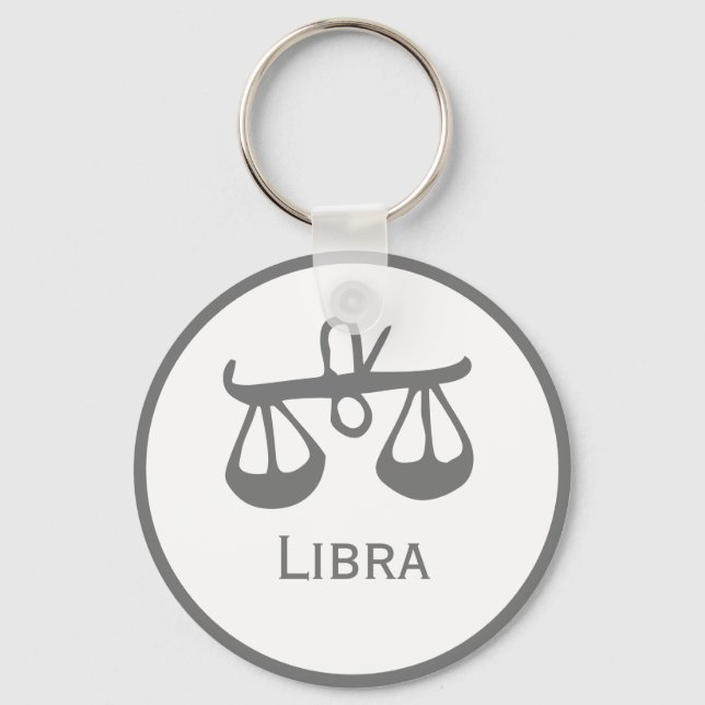 Libra-tecken för Zodiac Design Nyckelring (Framsida)