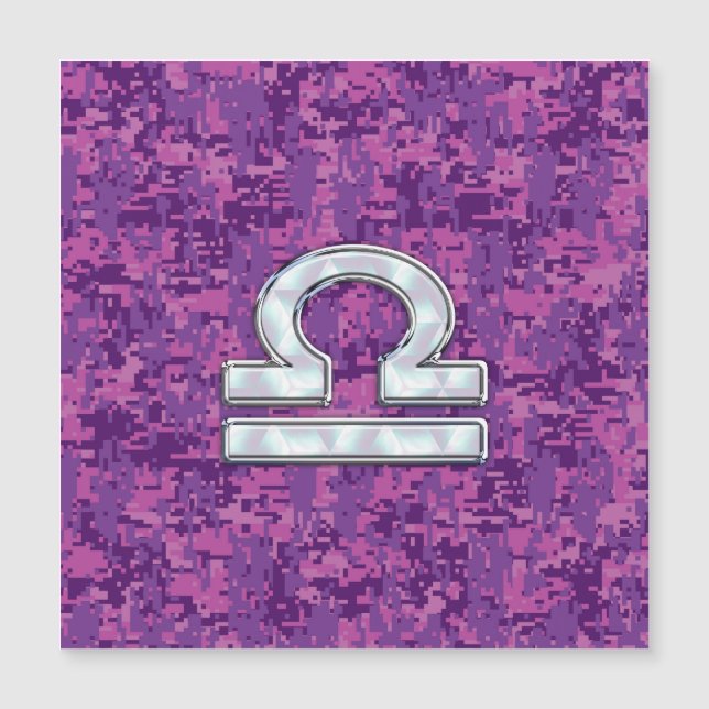Libra-tecken på Fuchsia Digital Camo (Framsida)