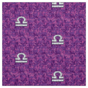 Libra-tecken på Fuchsia Digital Camo Tyg