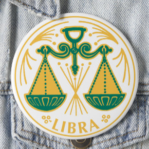 Libra-tecknet på Zodiac på en Knapp