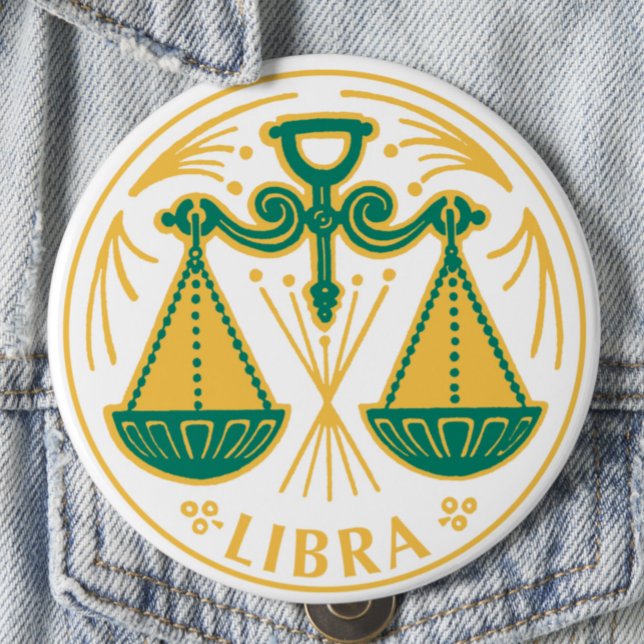 Libra-tecknet på Zodiac på en Knapp (Skapare uppladdad)