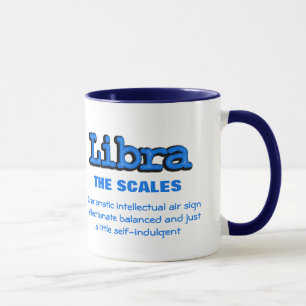 Libra The Scales blue white astrological mugg