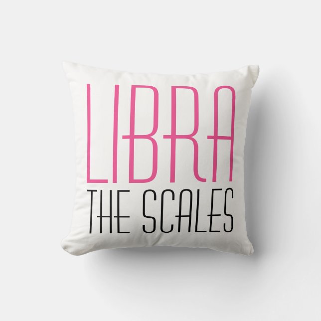 Libra the Scales Initialer Typography White Zodiac Kudde (Framsida)