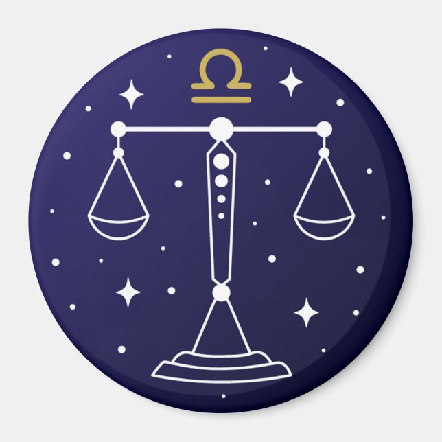 Libra the Scales Zodiac Sign Magnet (Framsidan)