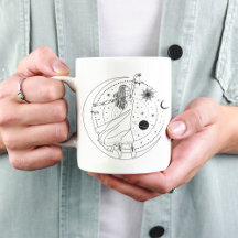 Libra Tjej 15oz Svart Kant Mugg