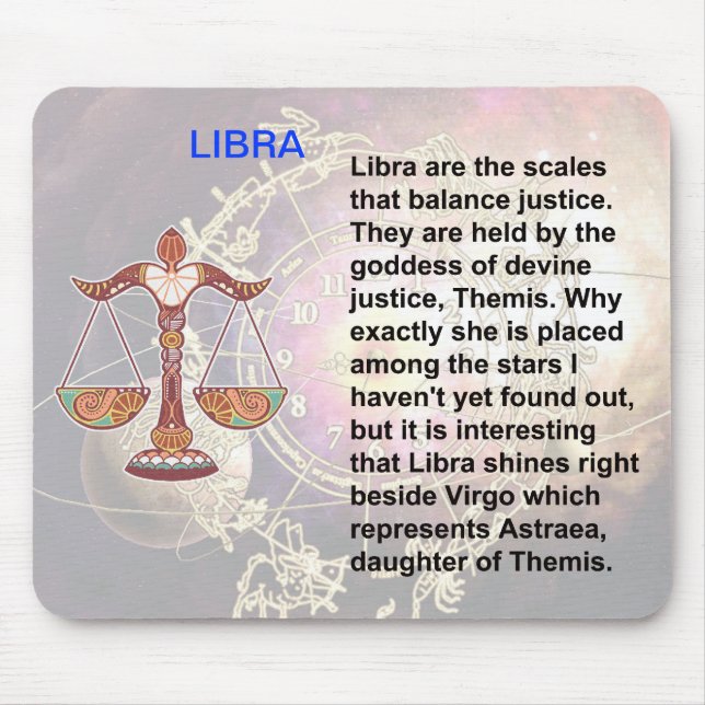 Libra ursprung Mousepad Musmatta (Framsidan)