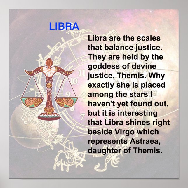Libra ursprung Poster (Framsidan)