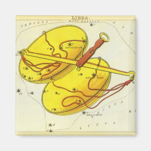 Libra Vågen Vintage Konstellation Urania's Spegeln Magnet