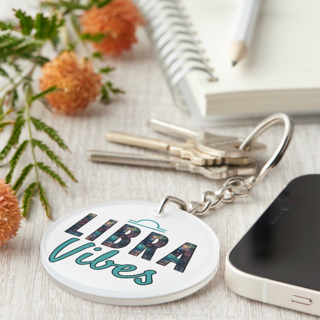 Libra Vibes Acrylic Keychain (Högra Framsidan)