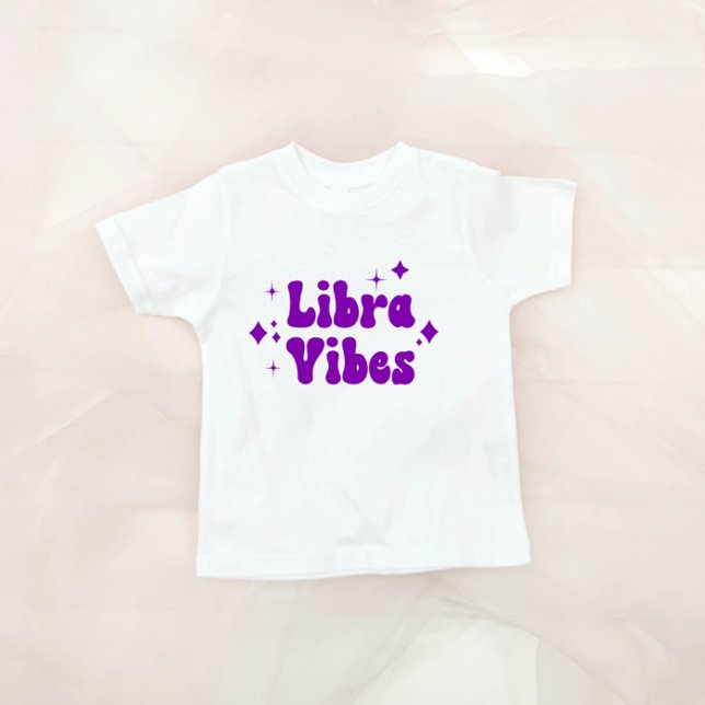 Libra Vibes Zodiac Astrology Lila Stars T Shirt (Skapare uppladdad)