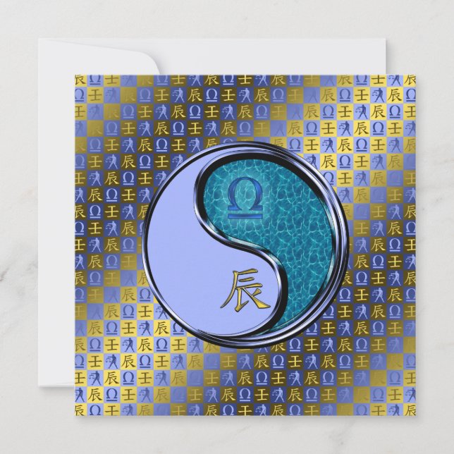 Libra & Water Dragon Kort (Framsida)