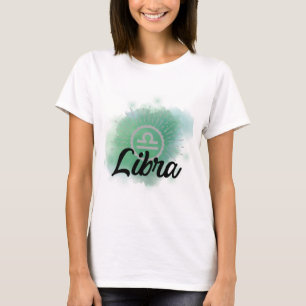 Libra Watercolor Stänk T Shirt