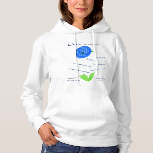 Libra Wearable Horoscope Hoodie T Shirt (Framsida)