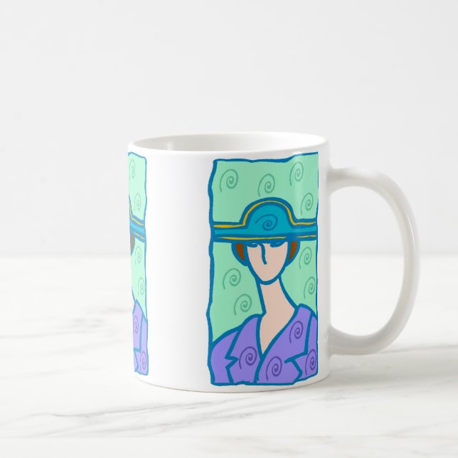 Libra Woman på lila 1920-talet Kaffemugg (Höger)