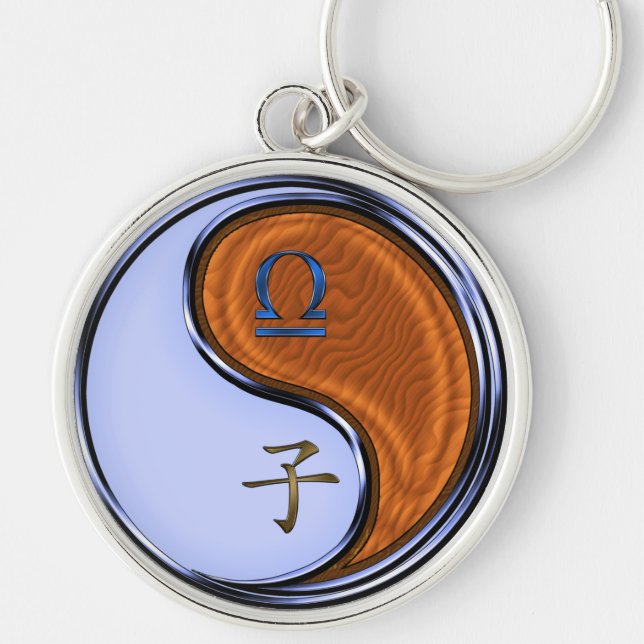 Libra & Wood Råtta Rund Silverfärgad Nyckelring (Framsidan)