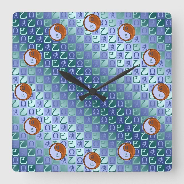 Libra & Wood Snake Fyrkantig Klocka (Framsida)