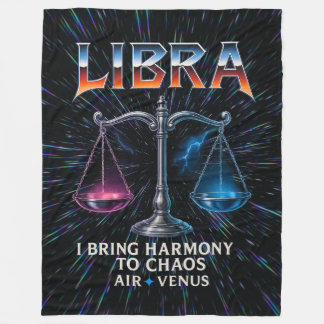 Libra Zodiac 80's Sten Band Inspired Astrology Fleecefilt