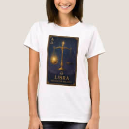 Libra Zodiac Art – Golden Scales of Harmony T Shirt