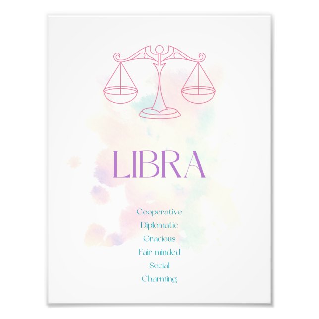 Libra Zodiac Art-utskrift Fototryck (Framsidan)