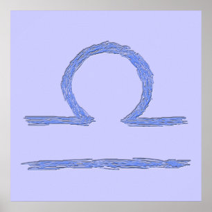 Libra. Zodiac Astrological Sign. Blått. Poster