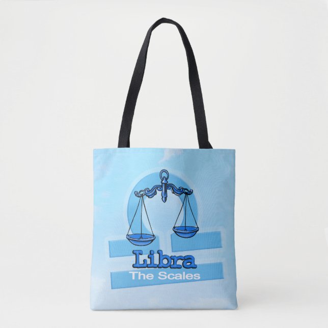 Libra zodiac astrology luft signum blue bag tygkasse (Framsida)