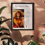 Libra | Zodiac Astrology Photo Newspaper Poster<br><div class="desc">Denna zodiac-poster är formaterad för att se ut som ett elegant tidningsomslag som innehåller ditt eget foto och information. Perfekt för vänner och familj att önska dem en lycklig dag när de blir ett år äldre. Med mottagarna namn, och med personlighetsegenskaper för födelsedags- och zodiac inkluderade, gör den här poster...</div>