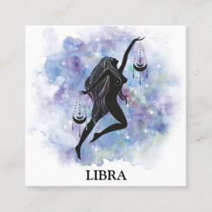 *~* LIBRA Zodiac Astrology Readderingar Regnbågko Fyrkantigt Visitkort