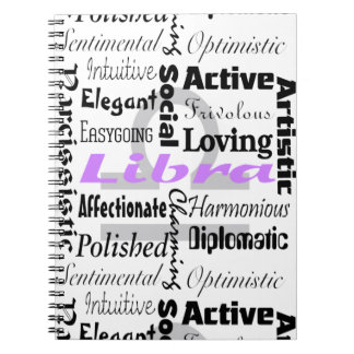 Libra Zodiac Astrology Traits Collage Anteckningsbok