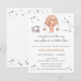 Libra Zodiac Baby Shower Invitation Julkort
