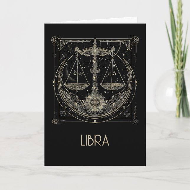 Libra Zodiac Constellation Blank-mappat kort (Framsida)