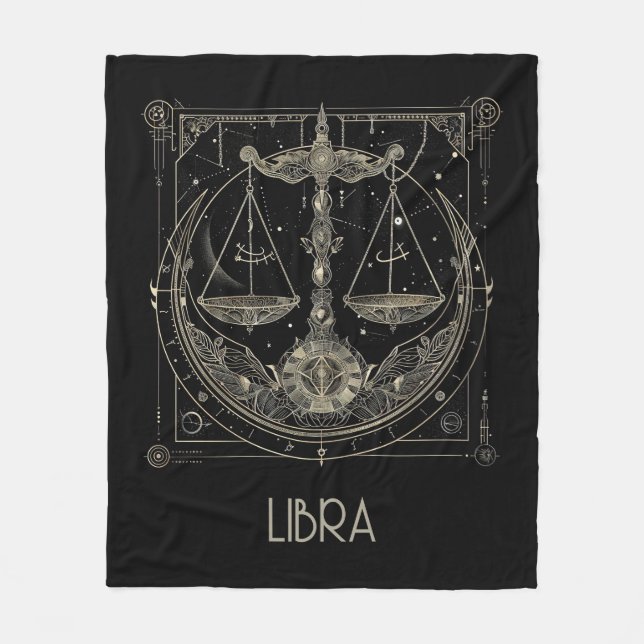 Libra Zodiac Constellation Fleece Blanket (Framsidan)